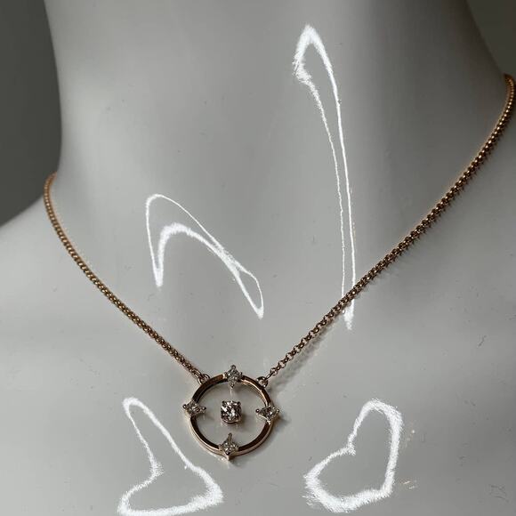 Swarovski North necklace White, Rose-gold tone plated Glass Necklace - Picture 3 of 4